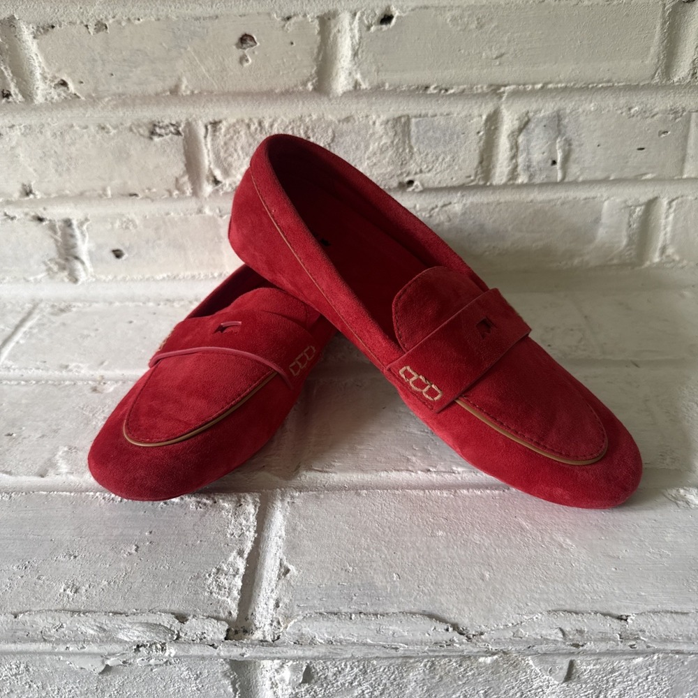 Birdies The Vesper Driver Loafer Velvet Flat Slip On Logo Women's Size 9.5